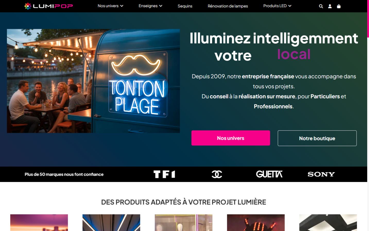 Capture de la boutique LumiPop
