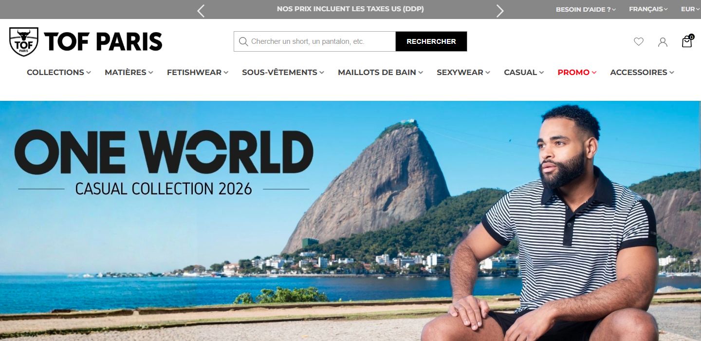 Capture du site e-commerce TOF Paris